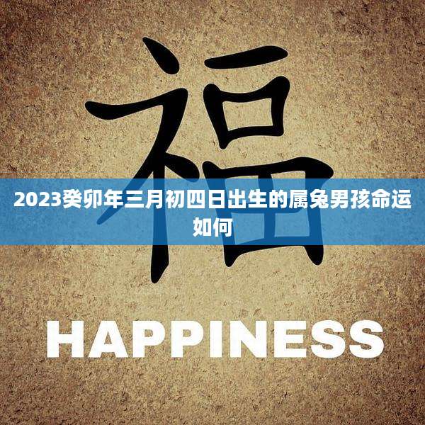 2023癸卯年三月初四日出生的属兔男孩命运如何