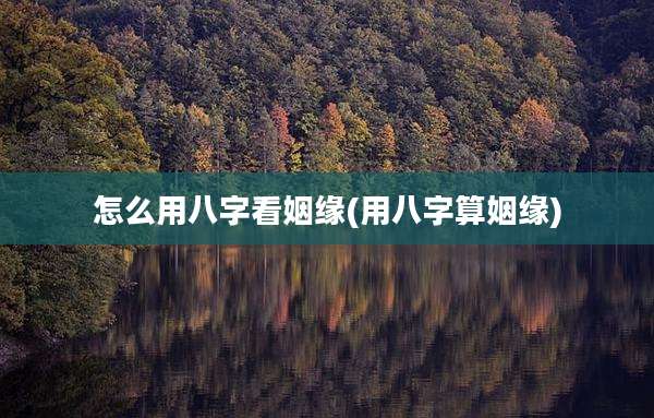 怎么用八字看姻缘(用八字算姻缘)