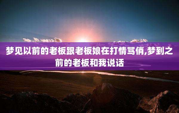 梦见以前的老板跟老板娘在打情骂俏,梦到之前的老板和我说话