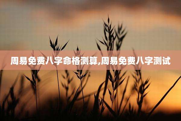 周易免费八字命格测算,周易免费八字测试