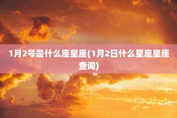 1月2号是什么座星座(1月2日什么星座星座查询)