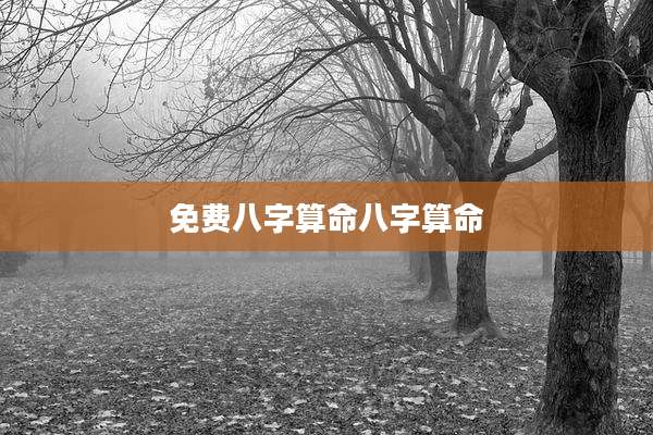 免费八字算命八字算命