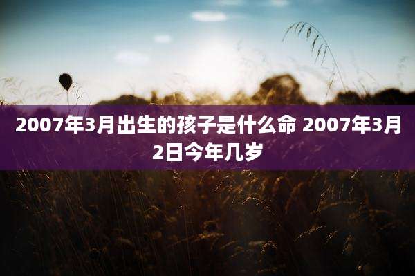 2007年3月出生的孩子是什么命 2007年3月2日今年几岁