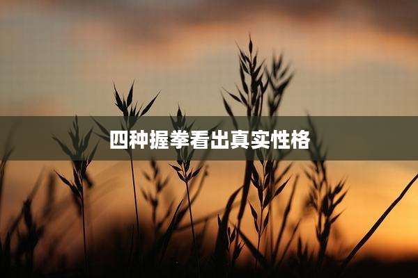 四种握拳看出真实性格