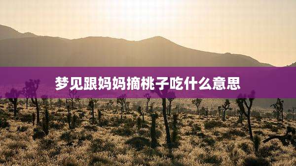 梦见跟妈妈摘桃子吃什么意思