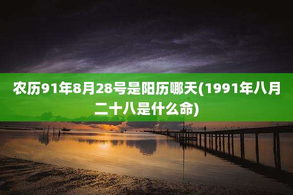农历91年8月28号是阳历哪天(1991年八月二十八是什么命)