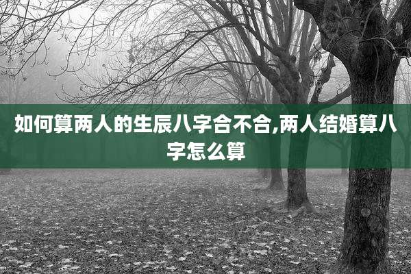 如何算两人的生辰八字合不合,两人结婚算八字怎么算
