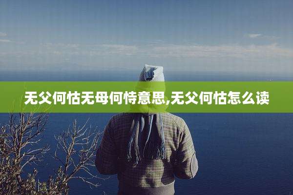 无父何怙无母何恃意思,无父何怙怎么读
