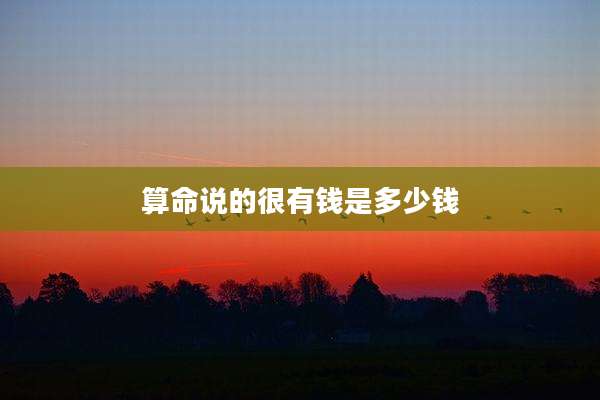 算命说的很有钱是多少钱