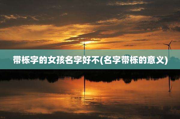 带栎字的女孩名字好不(名字带栎的意义)