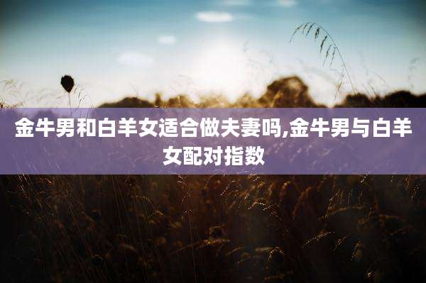 金牛男和白羊女适合做夫妻吗,金牛男与白羊女配对指数
