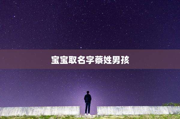 宝宝取名字蔡姓男孩