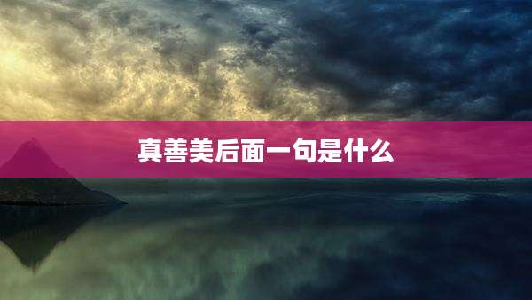 真善美后面一句是什么