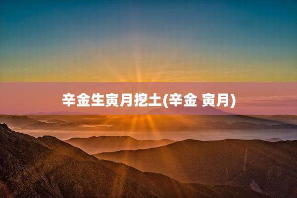 辛金生寅月挖土(辛金 寅月)