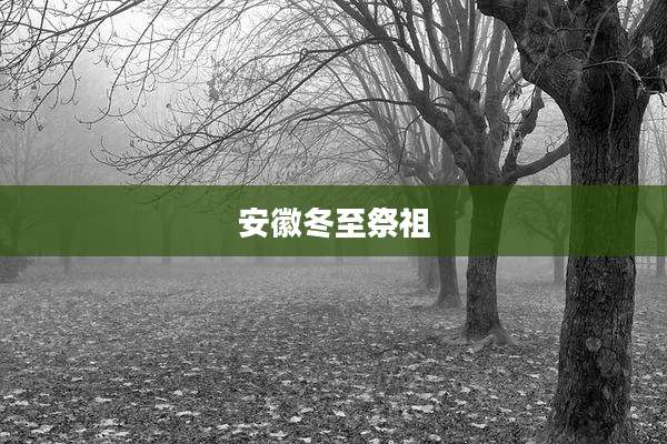 安徽冬至祭祖