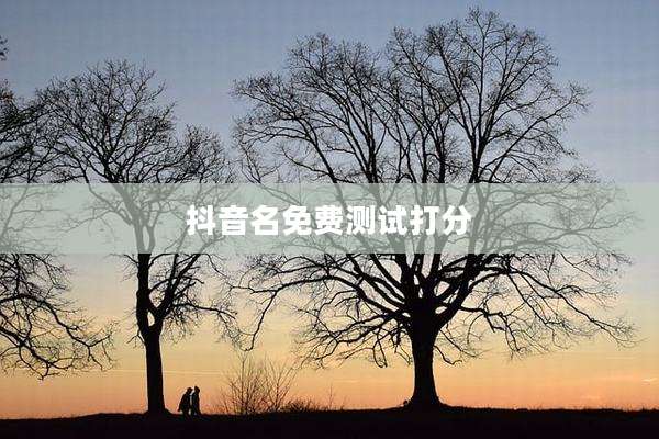 抖音名免费测试打分