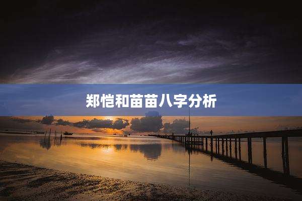 郑恺和苗苗八字分析