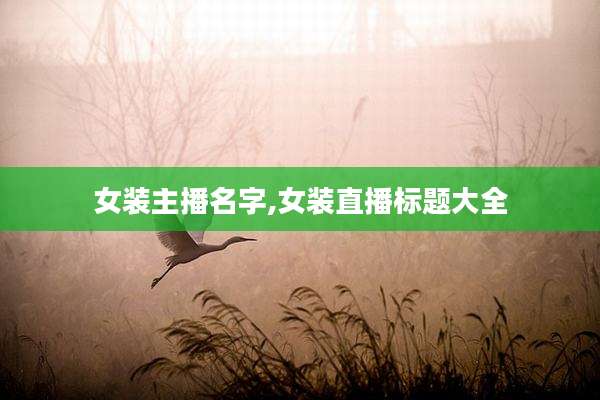 女装主播名字,女装直播标题大全
