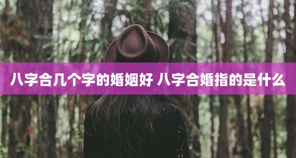 八字合几个字的婚姻好 八字合婚指的是什么