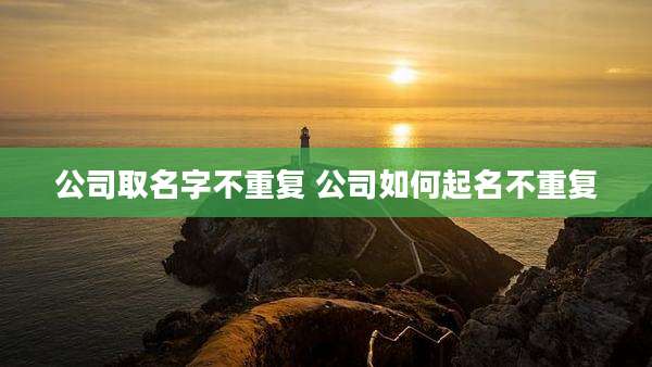 公司取名字不重复 公司如何起名不重复
