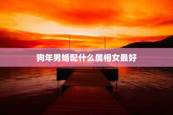 狗年男婚配什么属相女最好