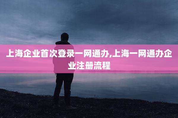 上海企业首次登录一网通办,上海一网通办企业注册流程