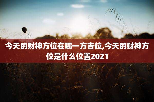 今天的财神方位在哪一方吉位,今天的财神方位是什么位置2021