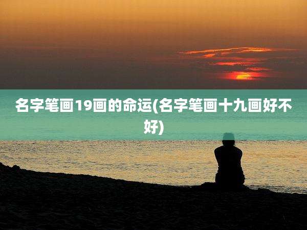 名字笔画19画的命运(名字笔画十九画好不好)