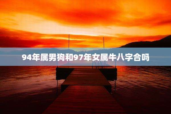 94年属男狗和97年女属牛八字合吗