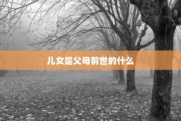 儿女是父母前世的什么