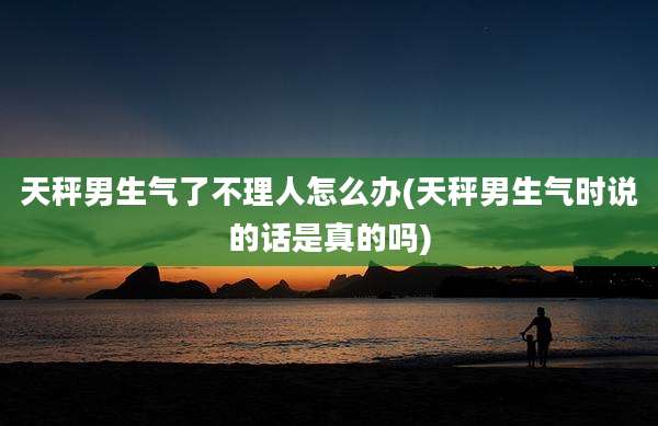 天秤男生气了不理人怎么办(天秤男生气时说的话是真的吗)