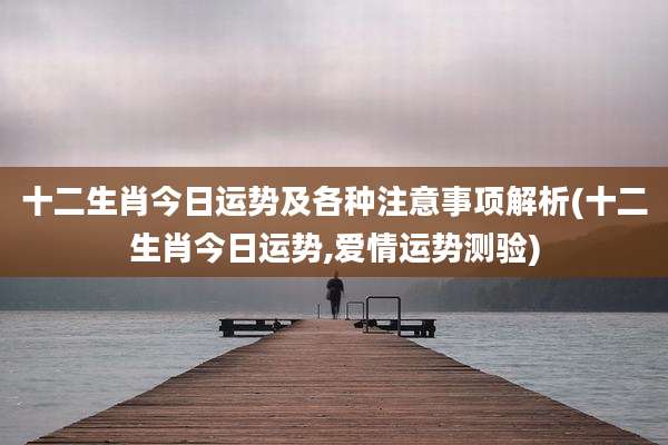 十二生肖今日运势及各种注意事项解析(十二生肖今日运势,爱情运势测验)