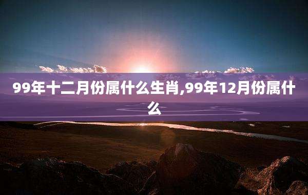 99年十二月份属什么生肖,99年12月份属什么