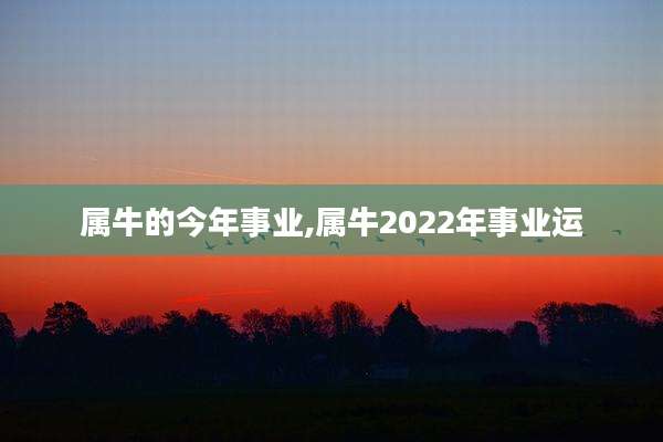 属牛的今年事业,属牛2022年事业运