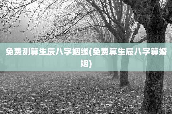 免费测算生辰八字姻缘(免费算生辰八字算婚姻)