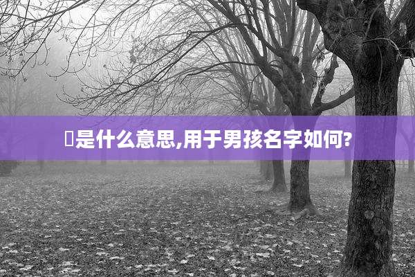 珹是什么意思,用于男孩名字如何?