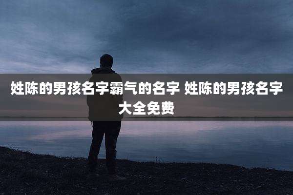 姓陈的男孩名字霸气的名字 姓陈的男孩名字大全免费