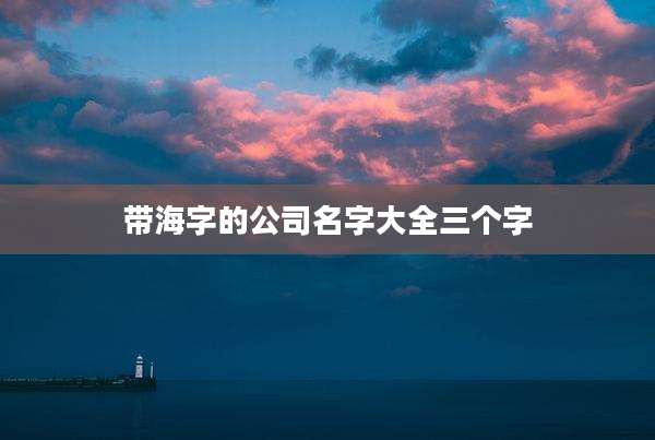 带海字的公司名字大全三个字
