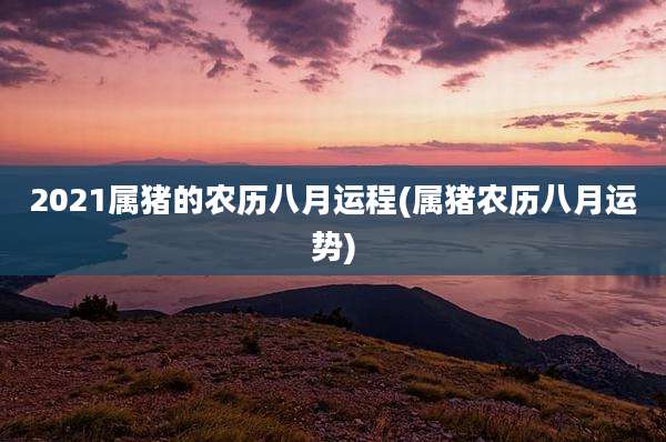 2021属猪的农历八月运程(属猪农历八月运势)
