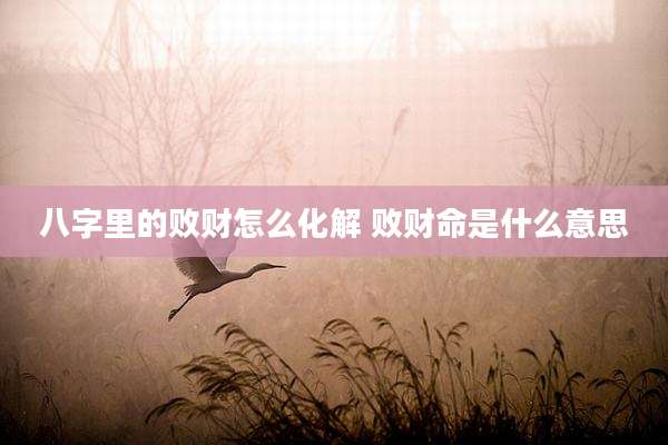 八字里的败财怎么化解 败财命是什么意思
