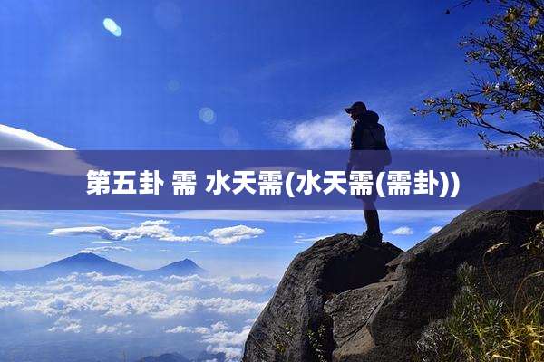 第五卦 需 水天需(水天需(需卦))
