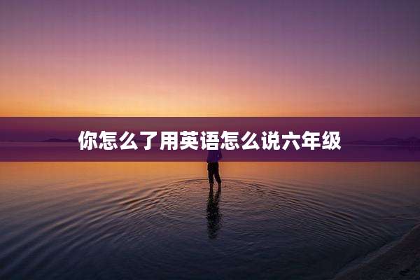你怎么了用英语怎么说六年级