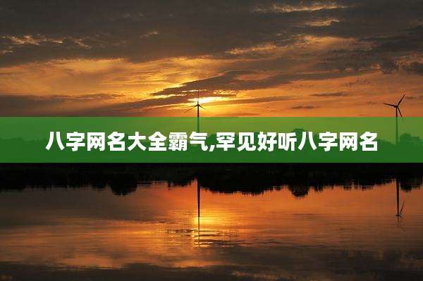 八字网名大全霸气,罕见好听八字网名