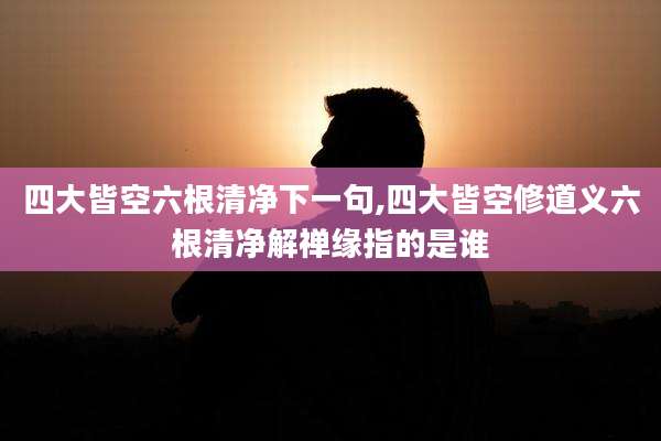 四大皆空六根清净下一句,四大皆空修道义六根清净解禅缘指的是谁