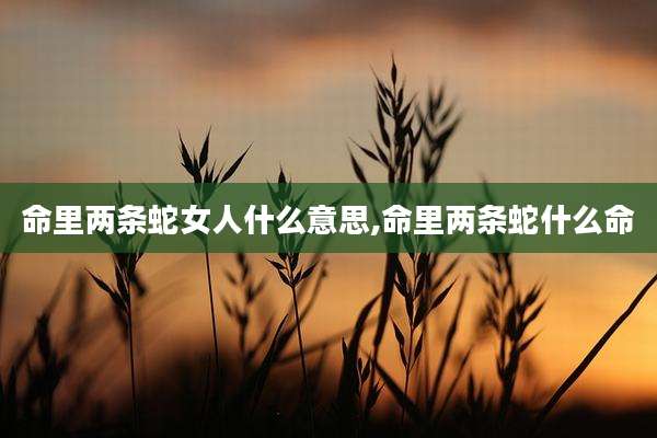 命里两条蛇女人什么意思,命里两条蛇什么命