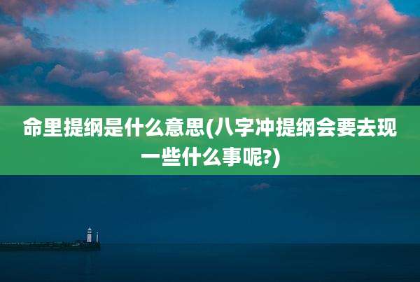命里提纲是什么意思(八字冲提纲会要去现一些什么事呢?)