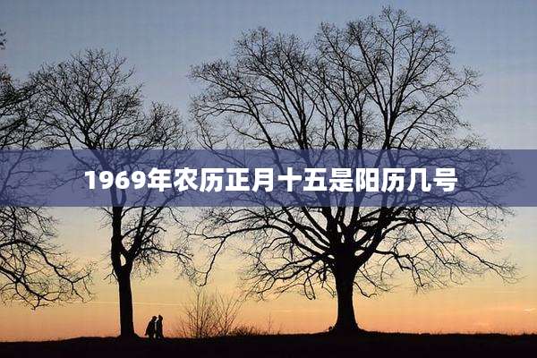 1969年农历正月十五是阳历几号