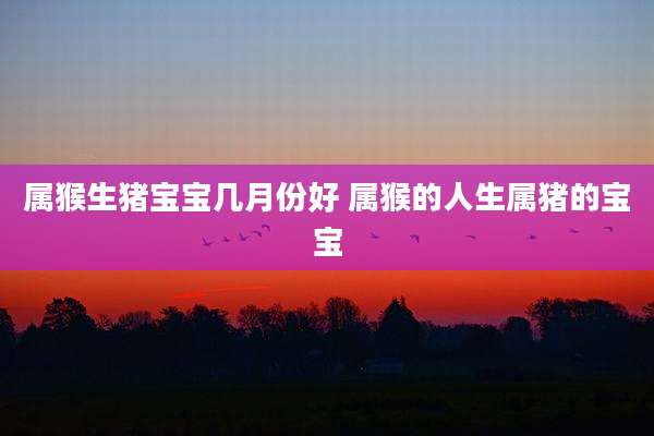 属猴生猪宝宝几月份好 属猴的人生属猪的宝宝