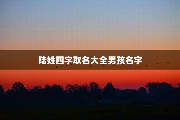 陆姓四字取名大全男孩名字