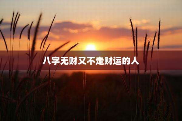 八字无财又不走财运的人